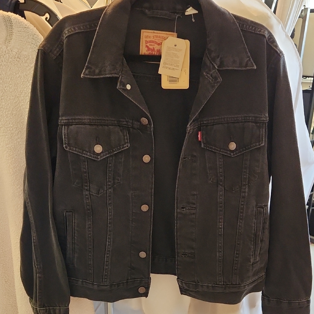 Levi's Dark Gray/ Black Denim Jacket for Women
